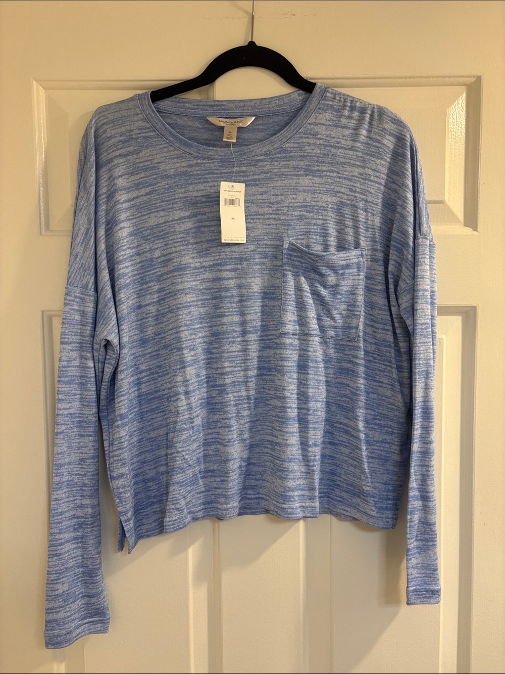 Banana Republic Light Blue Marled Crew Neck Top